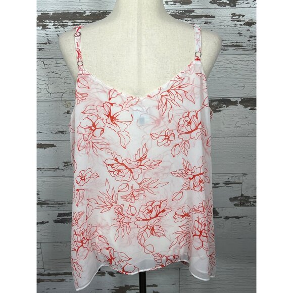 CABI Stencil Top White/Red Floral Sz XL #6325 EUC - Picture 3 of 6